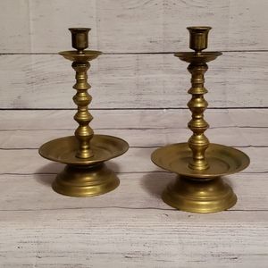 Pair of  Vintage Brass Candle Holders